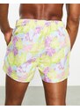South Beach - Pantaloncini da bagno a fiori lilla-Viola