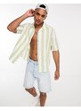 Only & Sons - Camicia oversize con rever verde a righe