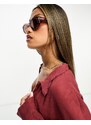DIFF Eyewear DIFF - Zoe Geo - Occhiali da sole squadrati rosso trasparente