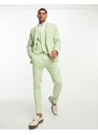 ASOS DESIGN Wedding - Pantaloni da abito super skinny in misto lana verde salvia pied de poule