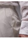 Topman - Pantaloni da smoking color pietra con righe laterali-Neutro