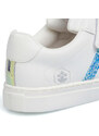 Sneakers da bambina bianche con strisce glitterate Lumberjack Zeta
