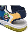 Sandali blu da bambino con logo Super Mario