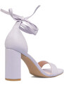 Sandali lilla da donna con tacco a blocco 9 cm e laccetto alla caviglia Lora Ferres