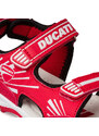 Sandali rossi da bambino con logo laterale Ducati