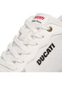 Sneakers bianche da uomo con logo laterale Ducati
