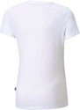 T-shirt bianca da bambina con logo sul petto Puma Essentials Youth