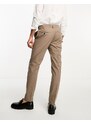 Selected Homme - Pantaloni da abito slim marrone chiaro