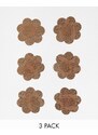 ASOS DESIGN - Confezione da 3 paia di copricapezzoli in tessuto marroni-Brown