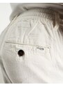 Selected Homme - Pantaloni slim affusolati in misto lino bianchi-Bianco