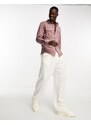Harry Brown - Camicia piqué slim fit in cotone viola