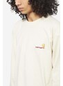 Carhartt WIP T-shirts a Manica Lunga LS AMERICAN SCRIPT in cotone crema