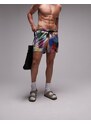 Topman - Pantaloncini da bagno con stampa astratta-Multicolore