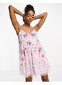 Miss Selfridge Premium - Vestito corto decorato a fiori-Rosa