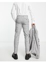Selected Homme - Pantaloni da abito slim grigio chiaro a quadri