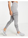 Threadbare Fitness - Leggings da palestra grigio mélange con profili a contrasto