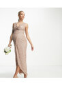 Beauut Maternity - Vestito lungo a portafoglio da damigella color talpa-Neutro