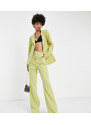 Missguided Tall - Pantaloni sartoriali con vita bassa, colore lime-Verde