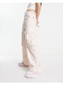 Pull&Bear - Pantaloni oversize dritti cargo rosa chiaro