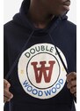 Wood Wood felpa in cotone Ian Crest Hoodie uomo