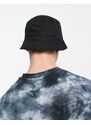 ASOS DESIGN - Cappello da pescatore in cotone nero con logo