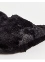 Truffle Collection - Pantofole stile sabot soffici nere-Nero