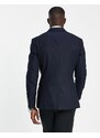 Topman - Blazer da abito skinny monopetto con rever classico blu navy