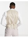 ASOS DESIGN - Gilet da abito super skinny in twill di misto lana rosa cipria