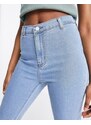 Don't Think Twice - Chloe - Jeans skinny elasticizzati a vita alta stile disco, lavaggio azzurro-Blu
