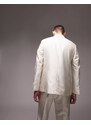 Topman - Giacca da abito doppiopetto comoda, colore bianco