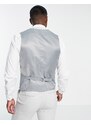 ASOS DESIGN - Gilet da abito skinny in misto lana color grigio ghiaccio con trama intrecciata