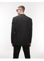 Topman - Pantaloni da abito slim elasticizzati testurizzati neri-Nero