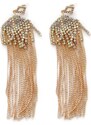 Malu Shoes Orecchini pendenti donna color oro e argento lunghi effetto sfilacciato