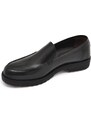 Malu Shoes Scarpe mocassino uomo vera pelle abrasivato nero semilucido liscio con gomma alta ziglinata classico made in italy