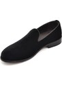 Malu Shoes Mocassino uomo liscio classico vera pelle scamosciata nero fondo cuoio artigianale fatti a mano in italia