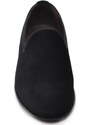 Malu Shoes Mocassino uomo liscio classico vera pelle scamosciata nero fondo cuoio artigianale fatti a mano in italia