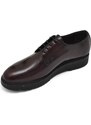Malu Shoes Stringata uomo inglesina liscia in vera pelle abrasivata bordeaux fondo gomma alta moda tendenza made in Italy