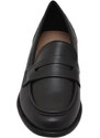 Malu Shoes Mocassino donna collage inglese con bendina in pelle nero opaco suola in gomma antiscivolo