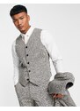 ASOS DESIGN - Gilet super skinny da abito in tweed di misto lana nero