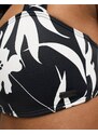 Roxy - Love The Coco - Top bikini con ferretto nero e bianco con stampa tropicale-Multicolore