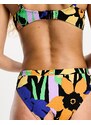 Roxy - Color Jam - Slip bikini a vita media nero a fiori-Multicolore