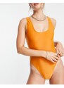 Brave Soul - Costume da bagno arancione senape con scollo rotondo sul retro