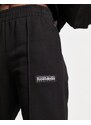 Napapijri - Morgex - Joggers premium oversize neri con logo tono su tono-Black