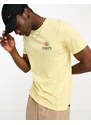 Hurley - T-shirt gialla con stampa cosmica sul retro-Bianco