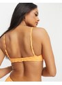 PacSun - Positano - Top bikini senza maniche in spugna arancione in coordinato
