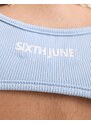 Sixth June - Crop top blu con schiena scoperta