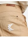 Karl Kani - Jeans beige con logo in coordinato-Neutro
