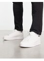 Pull&Bear - Sneakers basic stringate bianche-Bianco
