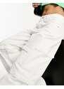 Pull&Bear - Jeans cargo bianchi a fondo ampio-Bianco