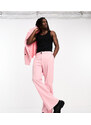 Weekday - Franklin - Pantaloni a zampa rosa cipria in coordinato - In esclusiva per ASOS